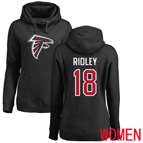 Atlanta Falcons Black Women Calvin Ridley Name And Number Logo NFL Football 18 Pullover Hoodie Sweatshirts